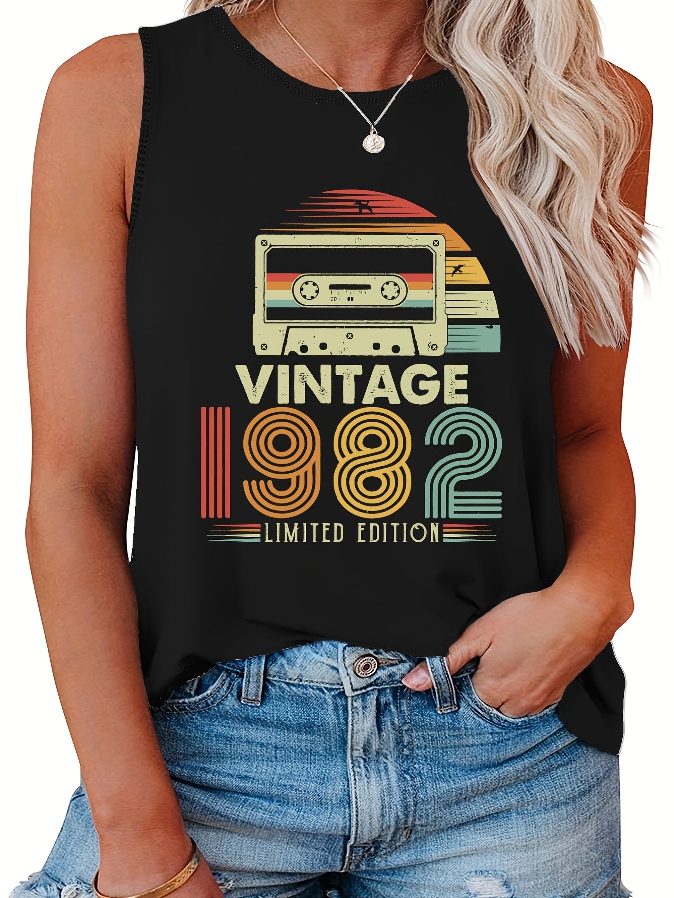  Women's Graphic Print Tank Top