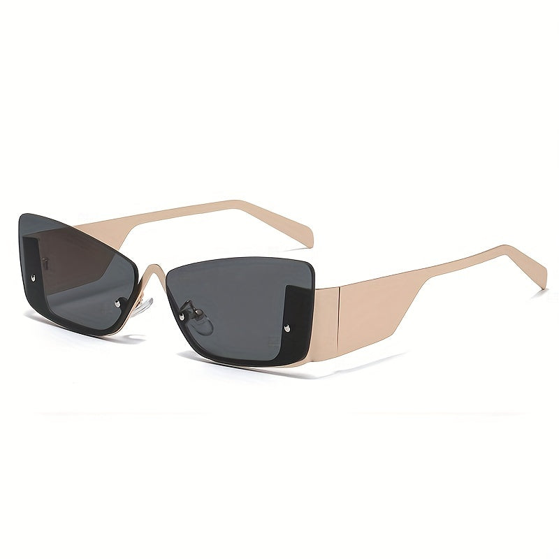 Y2K Semi Rimless Sunglasses Metal Glasses UV400