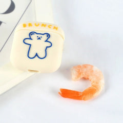 5pcs Realistic Shrimp Tail Models Orange & Beige Glossy Decor