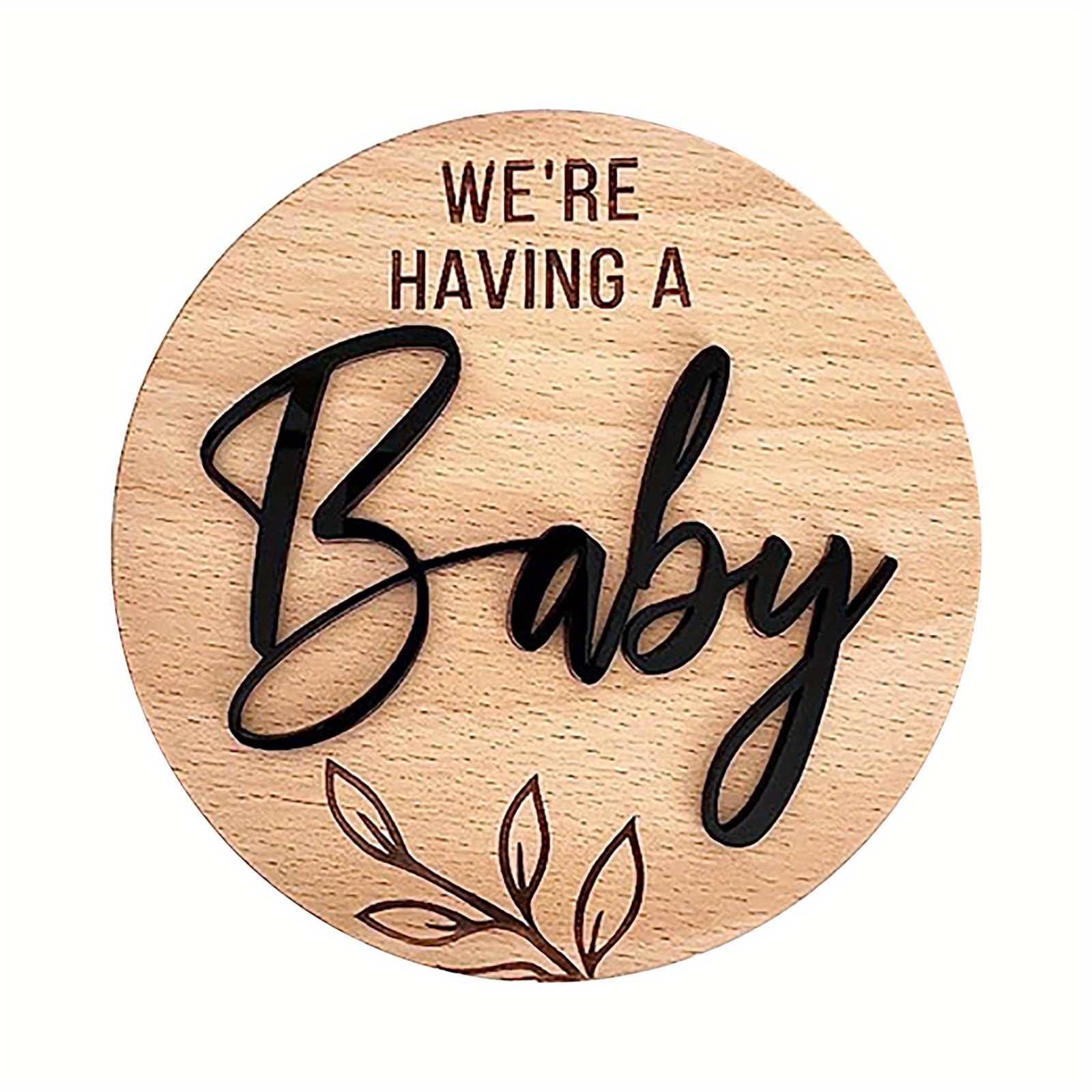Baby Birth Sign Doorplate Decorative Pendant Wooden Round Card Souvenir