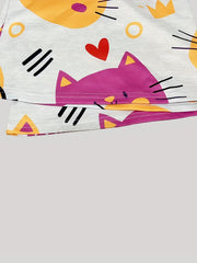 Women's Plus Cat Print Tee & Drawstring Pants Set