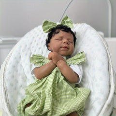 19 Inch Reborn Doll Green Gingham Dress