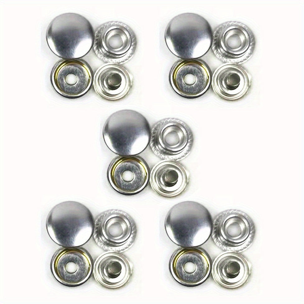 5 Pairs Brass Buckle Clothing Bags Metal Buttons Coat Buttons Shirt Studs