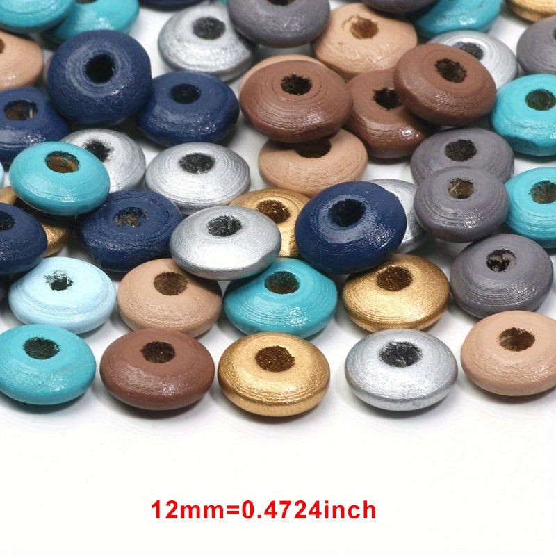 200pcs 6-8mm Mixed Wooden Round Beads DIY Bracelet Necklace