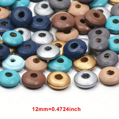 200pcs 6-8mm Mixed Wooden Round Beads DIY Bracelet Necklace