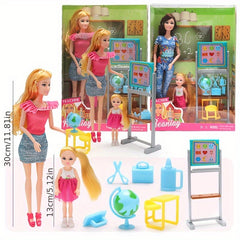 Doll School Playset with 8 Dolls and Accessories