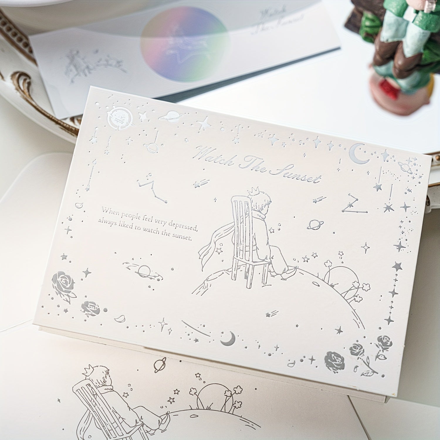 Bronzing Prince And Rose Greeting Card Envelope Set