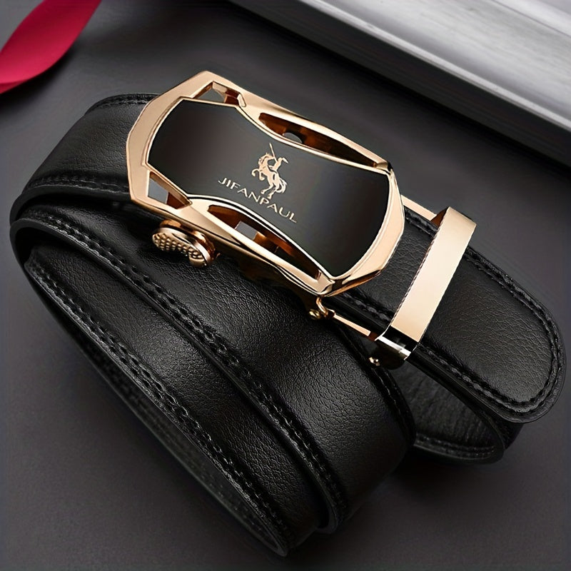 Men's Business Buckle PU Leather Belt Father's Birthday Boyfriends