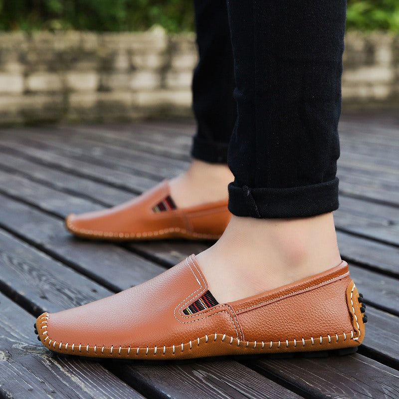 Men's Hand Stitched Loafer Shoes Lightweight Slip On Flats