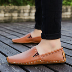 Men's Hand Stitched Loafer Shoes Lightweight Slip On Flats