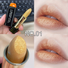Golden Metallic Lipstick Glitter