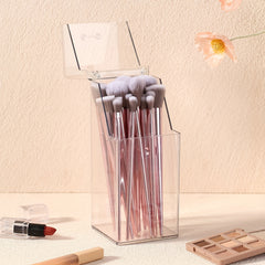 Acrylic Makeup Brush Storage Tube with Dustproof Cover