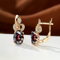 Rainbow Stone Princess Crown Earrings