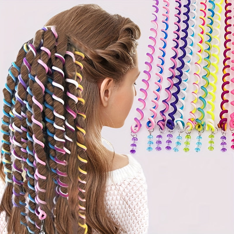 6pcs Colorful Telephone Line Hair Ties Headwear