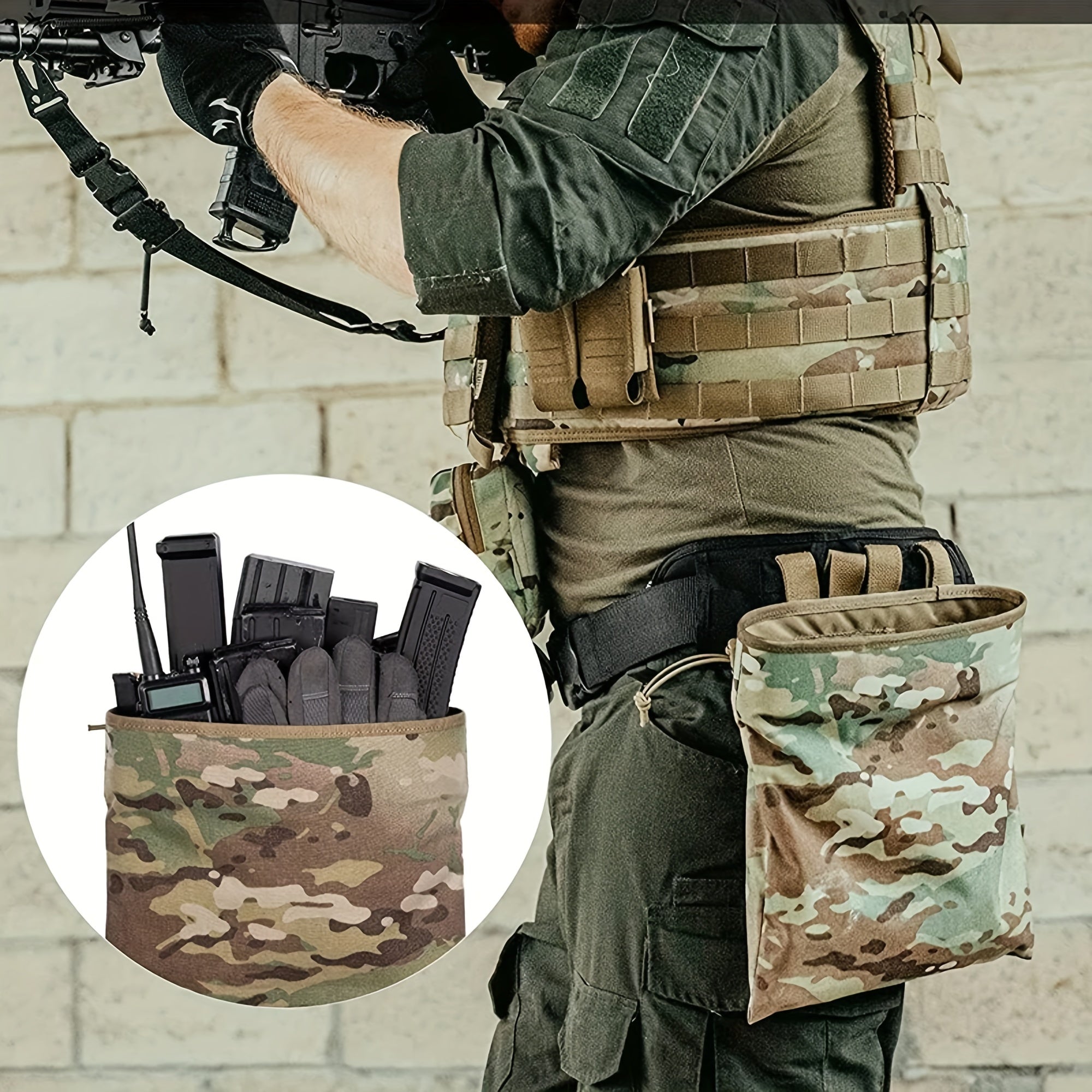 Outdoor Military Camo Molle Storage Bag with Accessories