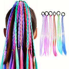 Colorful Wig Braids Ponytail Hair Extension Hair Tie Hair Bands