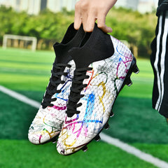 Kid's High Top Non Slip Football Cleat Spikes Soccer Shoes
