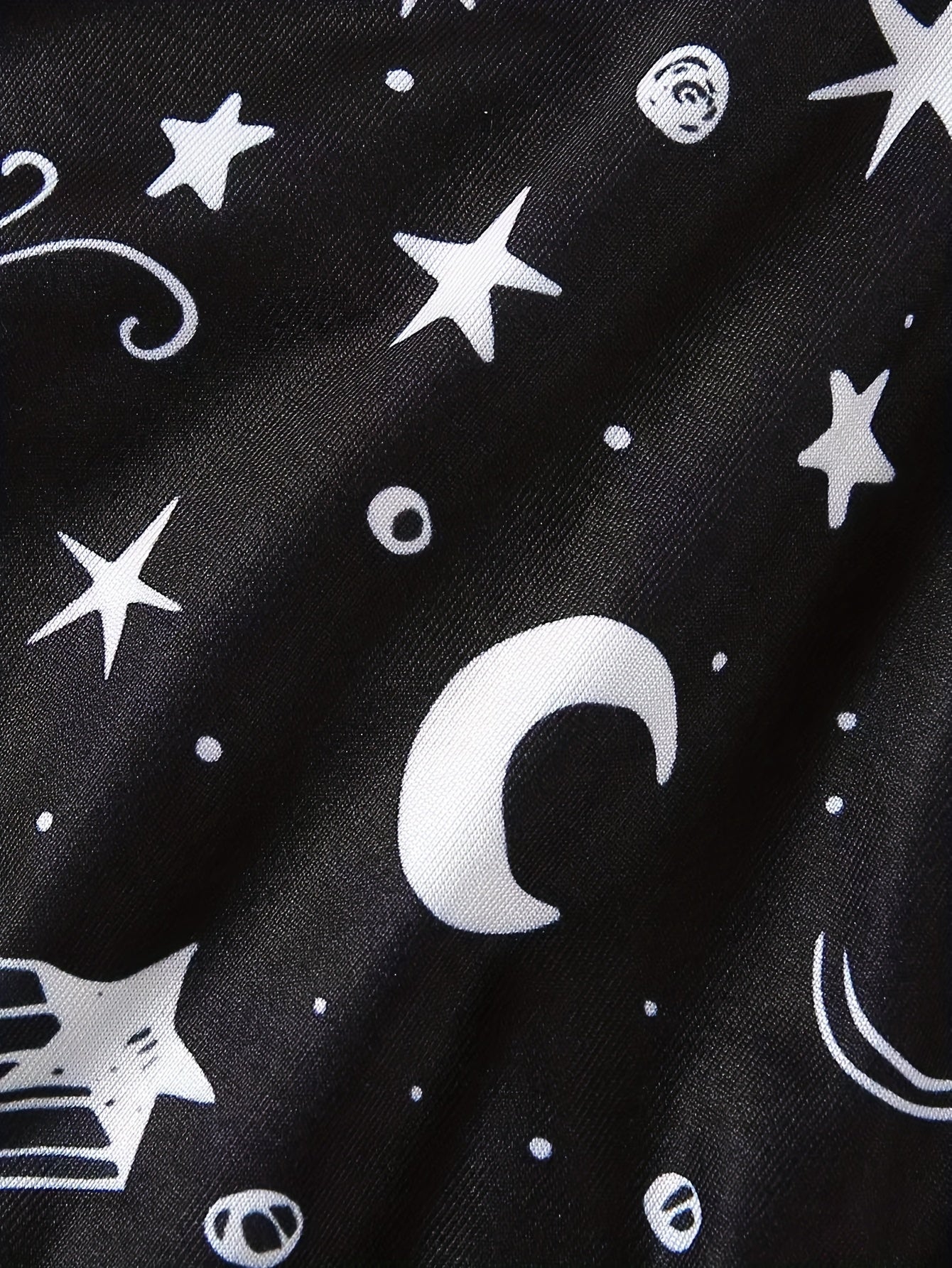  Moon & Star Print Racer Back Crop Top & Shorts Underwear Set