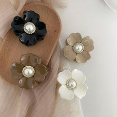 4pcs Faux Pearl Flower Hair Claw - Female Hair Clip