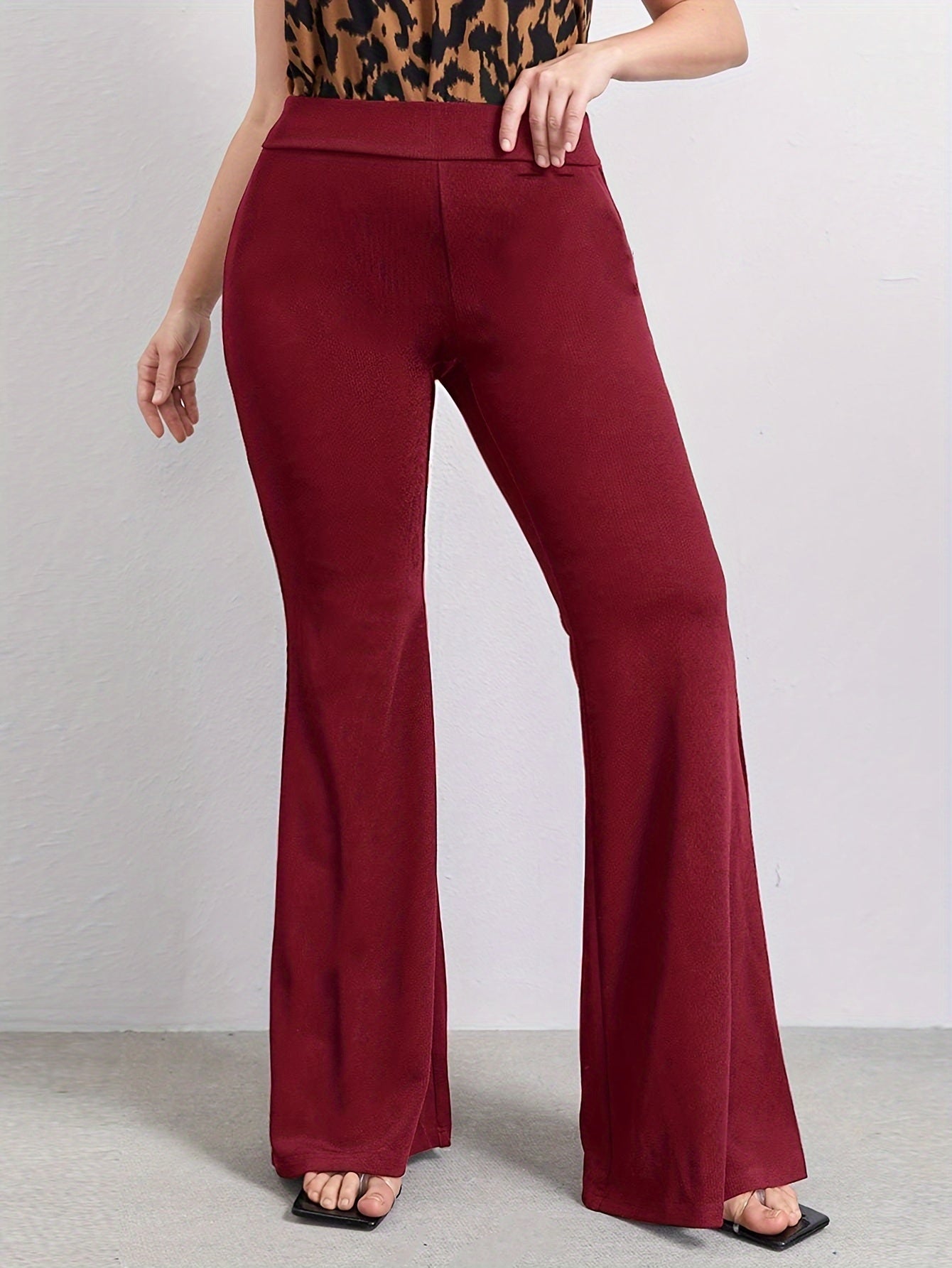  Women's High Waist Flared Leg Trousers