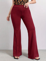  Women's High Waist Flared Leg Trousers