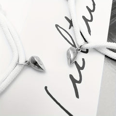 2pcs Love Heart Magnet Buckle Bracelets Couple Set Accessories