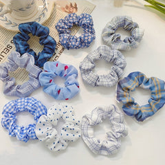 10pcs Floral Fabric Hair Scrunchies for Women Girls Sleep Soft