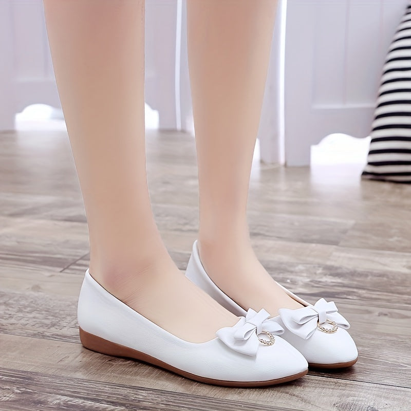 Women's Bow Knot Loafers Pointed Toe Casual Flat Shoes