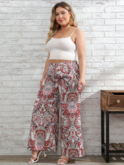  Boho Paisley Print Wide Leg Pants