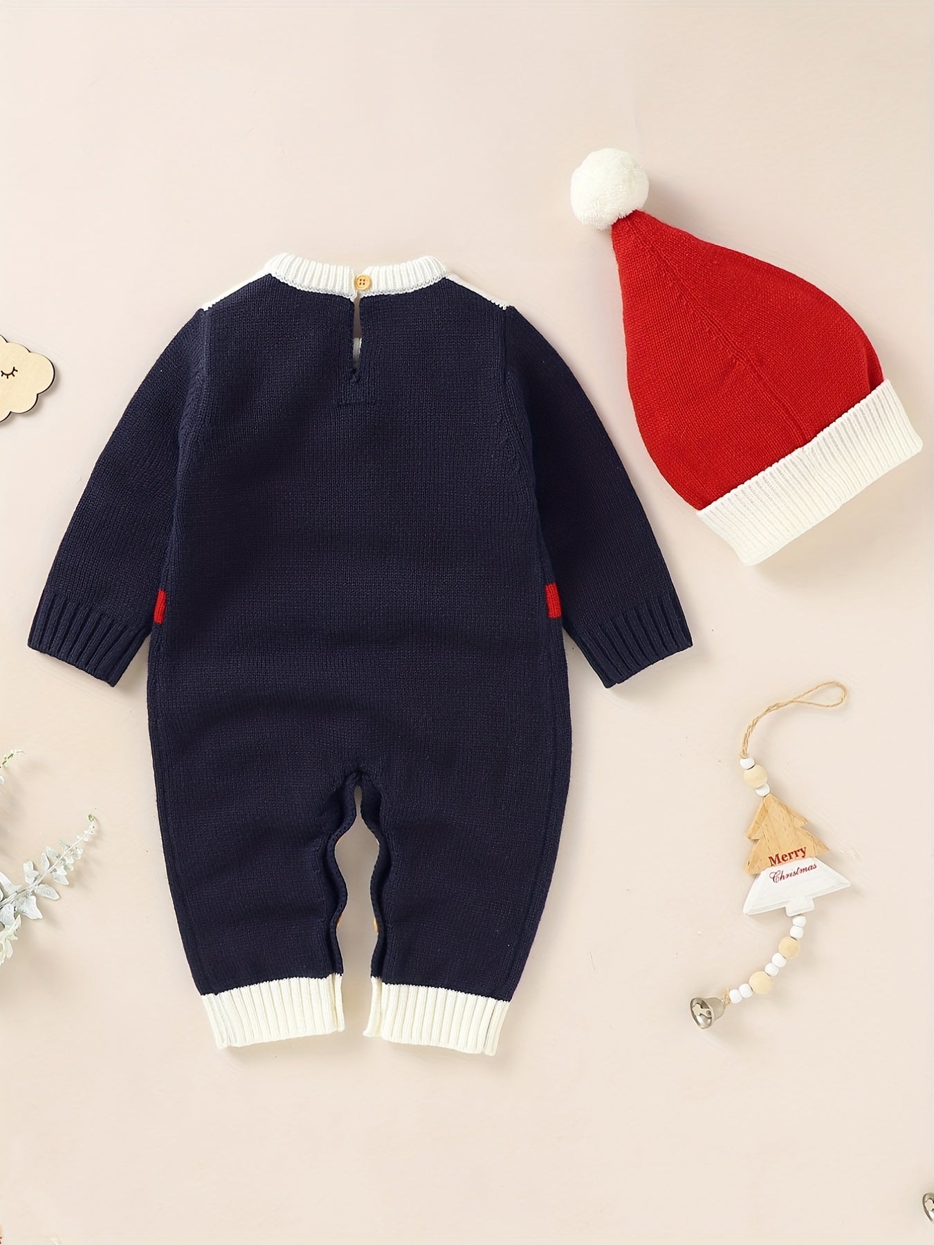 Infant Christmas Onesie & Santa Hat Set Cosplay Santa Claus