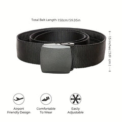High Men's Golf Belt Automatic Buckle Nylon Belt for Outdoor Golf