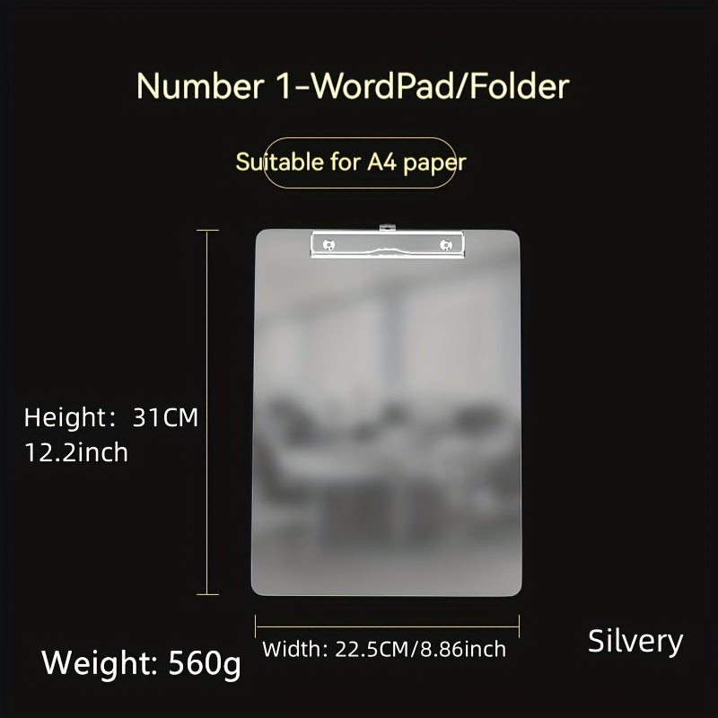 Stainless Steel Clip Writing Board A4 Size 8.8 x 12.2 Metal Mate