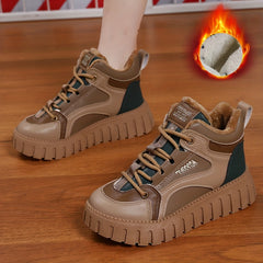 Women's Plush Winter High Top Board Shoes Height Increased Sneakers