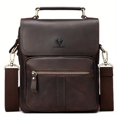 HUMERPAUL Leather Shoulder Bag Retro Top Layer Cowhide Crossbody Bag
