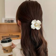 4pcs Faux Pearl Flower Hair Claw - Female Hair Clip