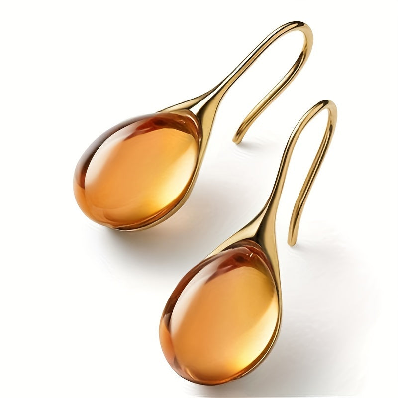 Men's Drop Shape Inlaid Opal Earrings - Four Colors Gemstone Earrings