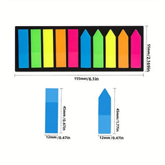 200 Pages Sticky Notes Film Text Strips Marker Labels Bookmark