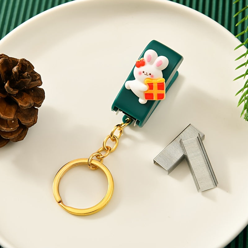 Christmas Mini Stapler Small Stapler With Keychain - Small Gift