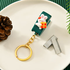 Christmas Mini Stapler Small Stapler With Keychain - Small Gift