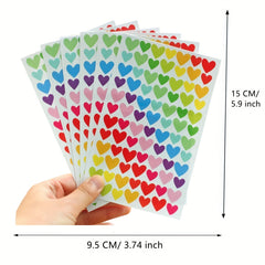 1512pcs Self Adhesive Stickers Arts Crafts Mixed Dots Hearts