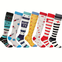 7 Pairs Men's Compression Sport Socks Nylon Blend