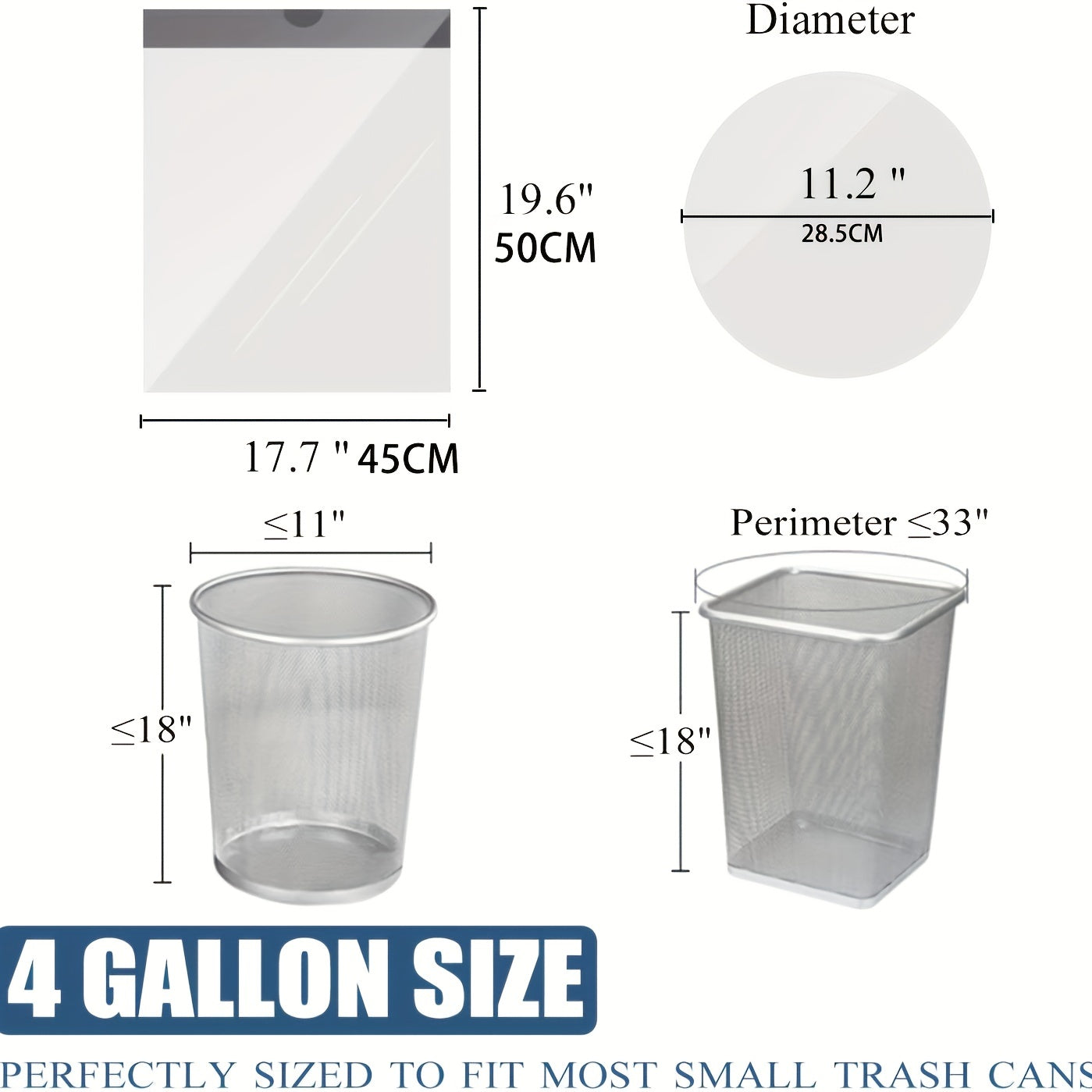 45 Heavy Duty Waste Bags with Carrying Strap for Kitchen & Bathroom