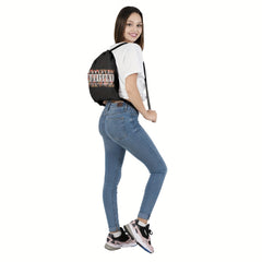 Letters Print Drawstring Bag Lightweight Sports Backpack Gym Bag