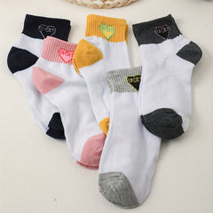 Heart Print Crew Socks for Women
