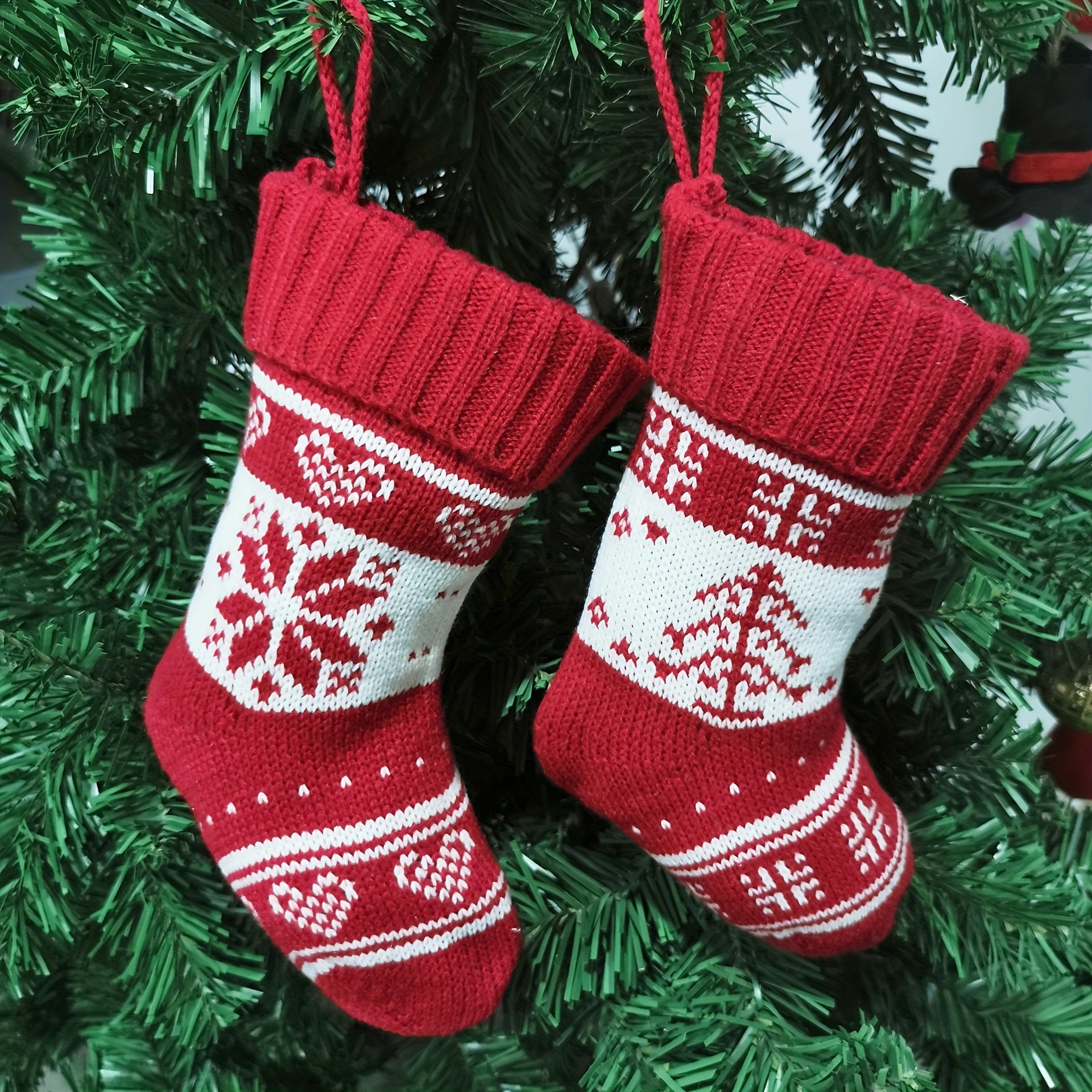 Knitted Christmas Socks Decoration Gift Bags
