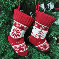 Knitted Christmas Socks Decoration Gift Bags