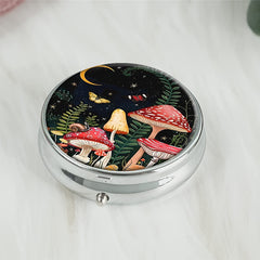Mushroom Pill Box 3 Compartment Mini Travel Organizer Case