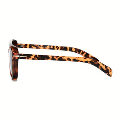OUWEN Aviator Sunglasses Vintage Shades Tortoise Frame Brown Lenses
