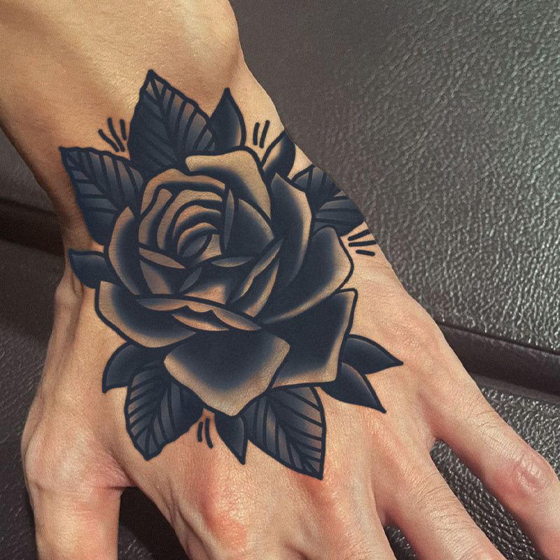 Waterproof Rose Temporary Tattoo Sticker Realistic Semi Permanent Body Art