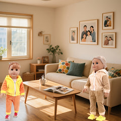 Plush Doll Bear Hoodie & Pants Set Soft Fabric Ideal Gift for Kids
